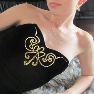 VINTAGE Gilded Black Velvet Dress
